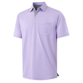M MAELREG Golf Shirts for Men Dry Fit Short Sleeve Casual Collared Pocket Moisture Wicking Men's Polo Shirts Lavender