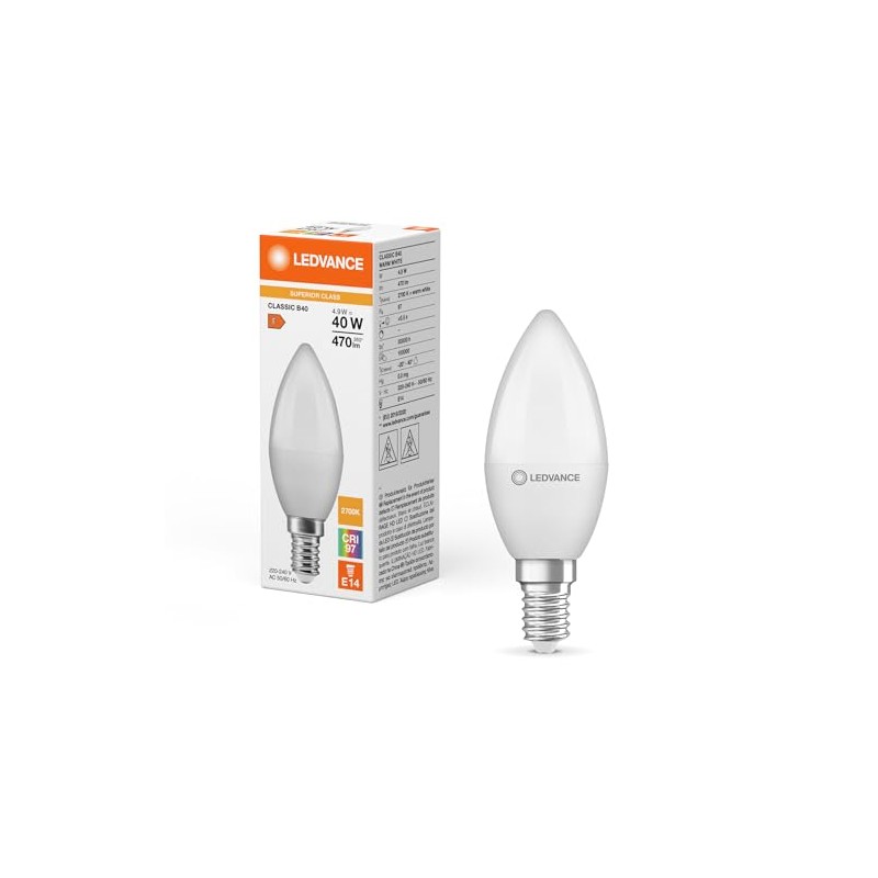 LEDVANCE LED Classic B 40 S 4.9 W 927 Frosted