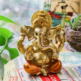 Hindu God Ganesha Statue - Indian Elephant Buddha Ganesha Sculpture - Indian Home Temple Mandal Pooja Item Indian Wedding Return Gift Diwali Gift Meditation Yoga Room Altar Decor