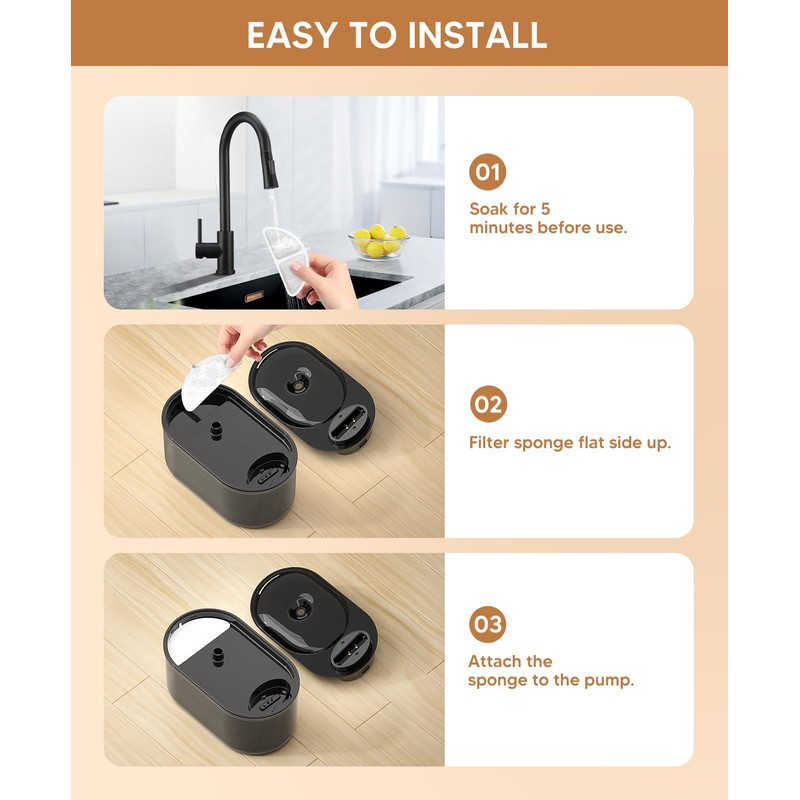 subteenmate Wireless Cat Water Fountain Filters Set, 10 Filters &