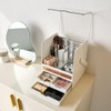 Korean-made Giu Cosmetic Organizer with Lid, 3-Tier Vanity Organizer (49723498) / 국산 뚜껑있는 기우 화장품 정리함 화장대 3단정리함 (49723498)