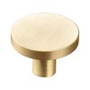 Modern Brushed Brass Gold Round Cabinet Kitchen Knobs Dresser Drawer