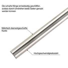 Planer Blade 82 mm HSS GRAFF, Master Wood Replacement Blade for Electric Planer. Real High Speed Steel Reversible Blade for Hand Planing of Common Power Tool Brands (Pack of 2, 35°)