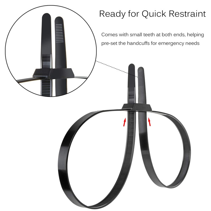 Flex Cuffs, Heavy Duty Zip Tie Handcuffs Restraint Disposable Police