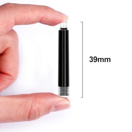 BEILUNER Fountain Pen Set Ink Cartridges Black Color, Value Pack of 24 Refill Ink Cartridges, 2.6 mm Bore Diameter- Preppy Combo for Fine Writing