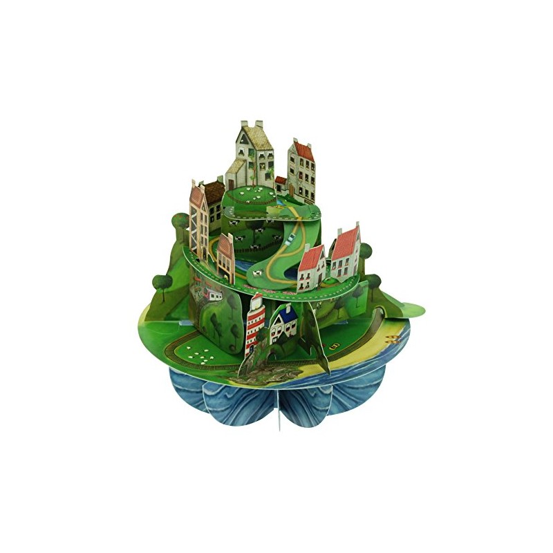 Santoro Pirouettes PS037 Hill Town 3D Pop up Card