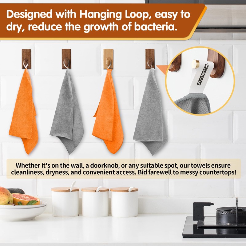 FIXSMITH Microfiber Cleaning Cloth -Pack of 12, Highly Absorbent Cleaning