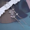 TseenYi Crystal North Star Dangle Earrings Long CZ Star Tassel