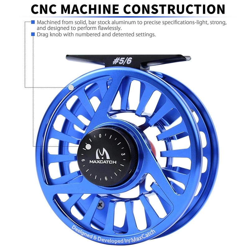 Maxcatch Avid Fly Reel with CNC-machined Aluminum Alloy Body 1/3,3/4,