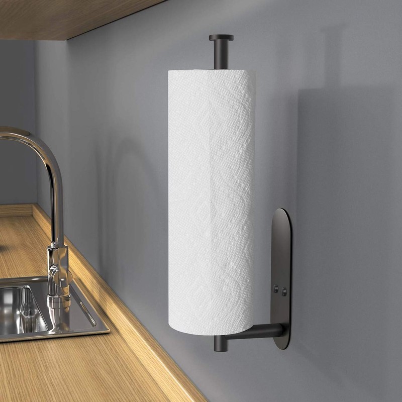 VAEHOLD Adhesive Paper Towel Holder Under Cabinet Wall Mount for