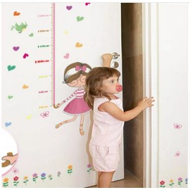 DaraBaby Vinil Infantil Niña Bajo La Lluvia Con Regla De Medición