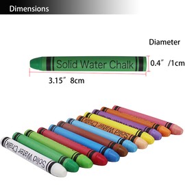 VOVCIG Upgrade Water-soluble Dustless Chalk,Non-toxic Dust-free Chalk,Color Dust-free Chalk That Can Be Cleaned with a Damp Cloth(12Pcs