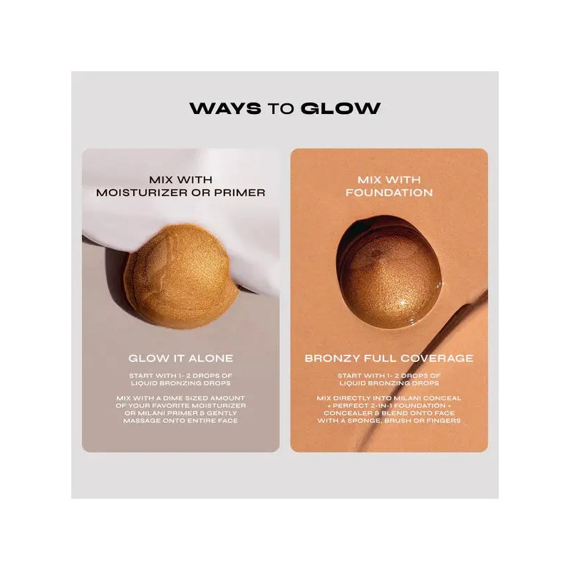 Milani Conceal + Perfect Sun Kissed Liquid Bronzing Drops 120