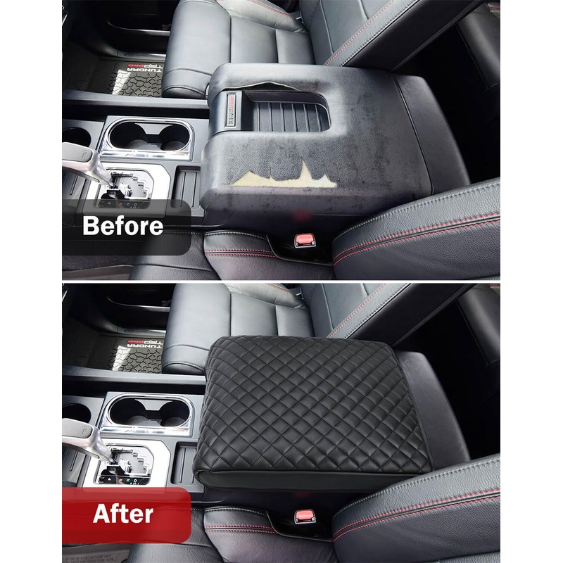 KBH Center Console Cover for Toyota Tundra 2014-2021, Vinyl Leather