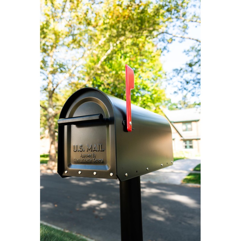ARCHITECTURAL MAILBOXES 5560B-R-10 Architectural Mailboxes Sequoia Post Mount Mailbox, Large,