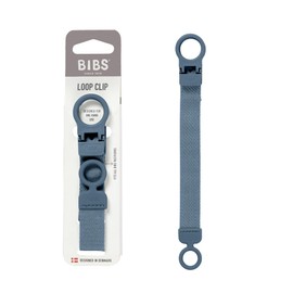 BIBS Ribbon Dummy Chain - Stylish and Secure, One Hand Use, Compatible with All Bibs and Most Brands, Machine Washable, 0+ Years - Petrol