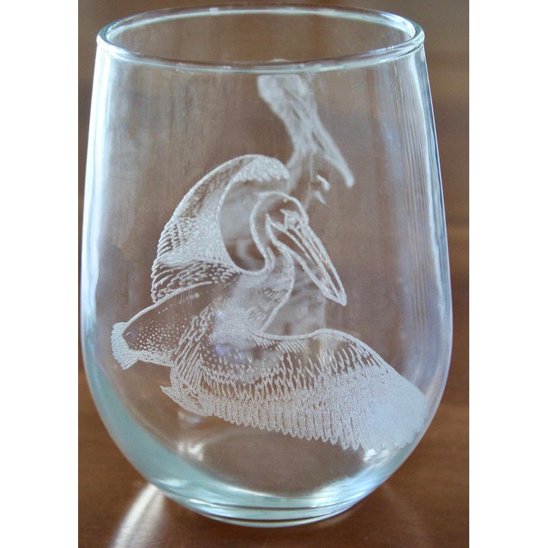 HullSpeed Designs Pelican Engraved Stemless Wine Glasses (Set of 2)