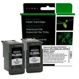 Clover Remanufactured High Yield Ink Cartridges Replacement for Canon 5206B031 (PG-240XL/CL-241XL) | Black & Color 2 Pack XL