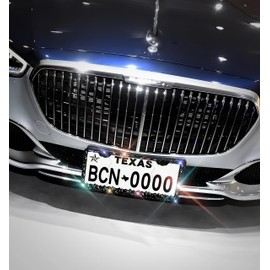 2 Pack Bling License Plate Frame for Women Murimt Gem Diamond Rhinestone License Plate Frames Handcrafted Stainless Steel Bedazzled License Plate Cover | Holder High-End Gift Box（Black）…