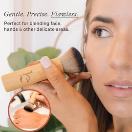 Brocha Kabuki para la Cara - Ultra Suave Brocha Bronceadora para Rubor, Polvos Sueltos, Polvos y Base Líquida & Autobronceador, Herramienta de Mezcla 