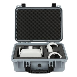 CROSSDESIGN Graded Card Storage Box Compatible with BGS PSA SGC FGS Graded Sports Trading Cards,Weatherproof Case Impact Absorbing Foam Slots (Large, Gray)