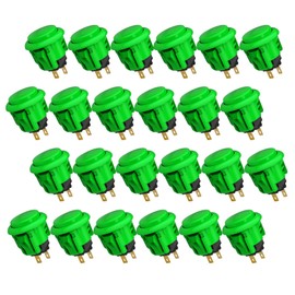QANBA D-lite Arcade Button Original Buttons Snap-In Joystick Arcade Buttons for DIY arcade machines 24mm Push button switch(Boxed） (24mm Green（EL05) 24 Pcs)