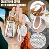 Simocky Key Fob Cover with Diamond Keychain for Toyota Car