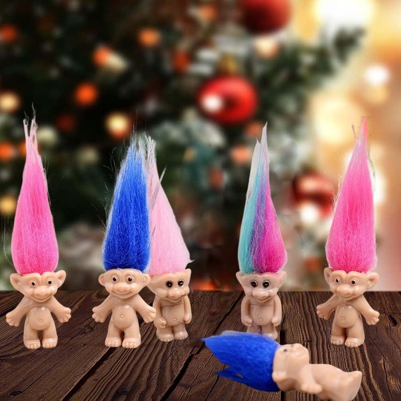 UEAVOID 10 Pieces Charming Collection Mini Troll Dolls PVC Vintage