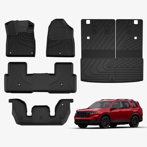 Floor Mats and Cargo Liner with Backrest Mat Fit for