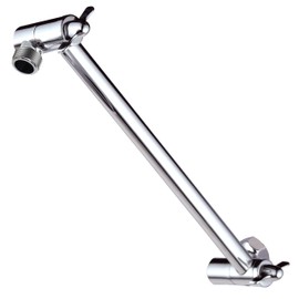 Hotel Spa 11" Solid Brass Adjustable Shower Arm with Lock Joint, Chrome, 2-Ft Range, Universal Connection