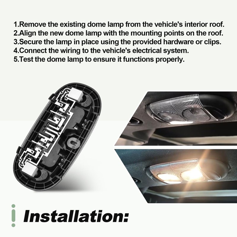 Overhead Console Dome Light Interior Front Reading Lamp Compatible with