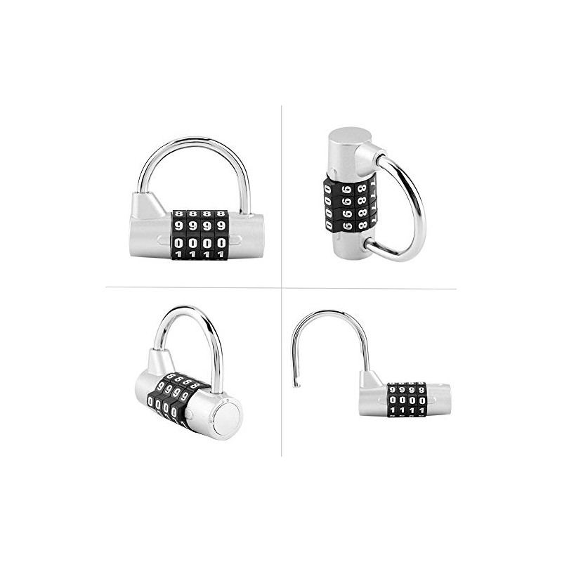 Sonew Password Lock, 4 Dial Digit Code Combination Padlock, Gym