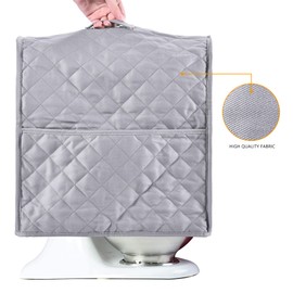 Funda para batidora de soporte compatible con batidora Kitchenaid, se adapta a todos los modelos de cabezal inclinable y elevación de cuencos, Pure Cottot, fina, suave, no se decolora fácilmente, no se pela fácilmente (gris, se adapta a 4.5 cuartos de ga