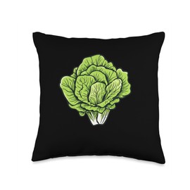 Iceberg Lettuce With A Bold Outline Throw Pillow