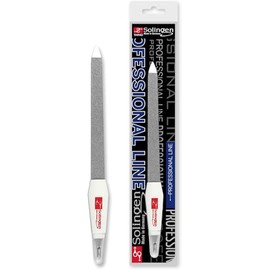 Solingen - Lima de uñas profesional de acero inoxidable – Cortadora de cutículas, herramienta 2 en 1 para cuidado de uñas de manos y pies, limas de zafiro y cortador de piel muerta afilada