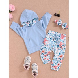 oklady Baby Girl Clothes Infant Girl Hoodie Tops Floral Pant Toddler Girl Fall Winter Outfits 12-18 Months
