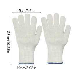 1 Pair Oven Gloves Heat,Baking Gloves Grill Glove with Fingers,Resistant Hot Surface Handler Oven Mitts,Heat Resistant OvenGlove,Non-Slip&Reusable Kitchen OvenGloves for Cooking,Baking,Grilling White