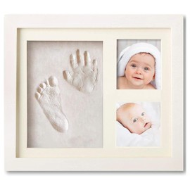 KCTOAMZ Baby Footprint Kit, Newborn Hand Keepsake Frame, Bullet Baby Picture Frame Printing Kit- Baby Hand Kit, Gift for New Mom (White)