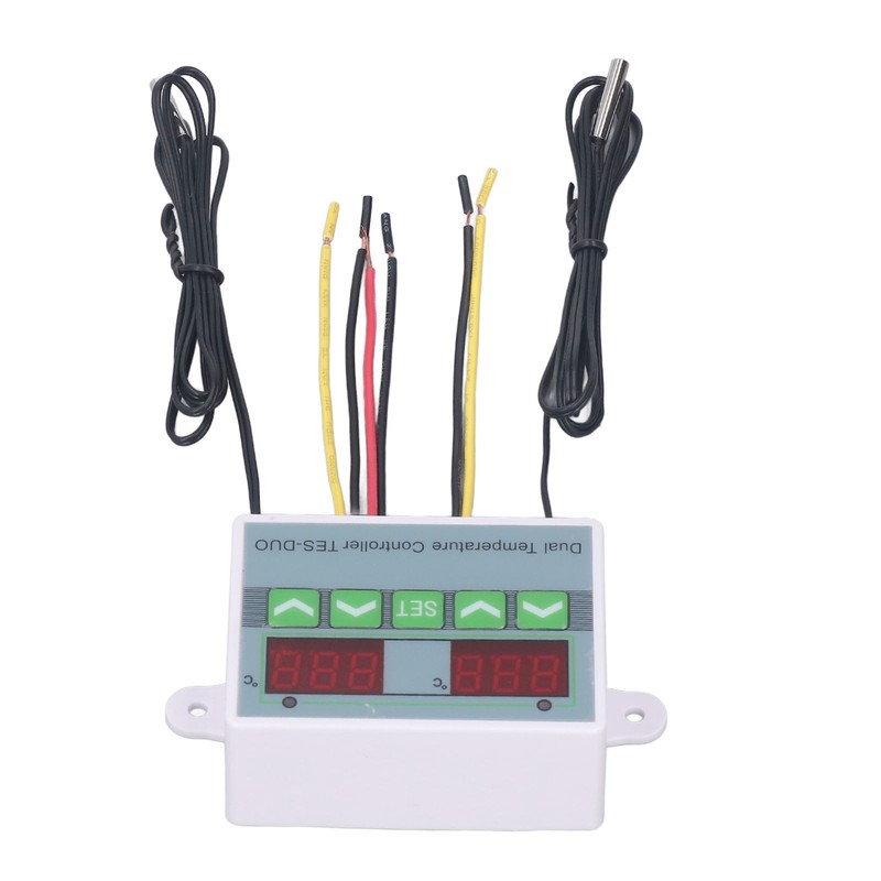 Dual Temperature Controller Waterproof Digital Thermostat with Data Storage for