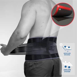 KEDLEY Back Support Brace | Advanced One Size Lumbar Support Belt | Medical Grade Adjustable Lower Back Compression Strap Stabilizer | Improves Posture and Relieves Back Pain and Stiffness