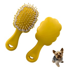 MAEELOU Gentle Cloud Air Cushion Brush Small Dogs Grooming with Gift Box, Fit for Yorkie, Shih Tzu, Pomeranian, Maltipoo, Maltese, Toy poodle, Puppy Essentials (Yellow)