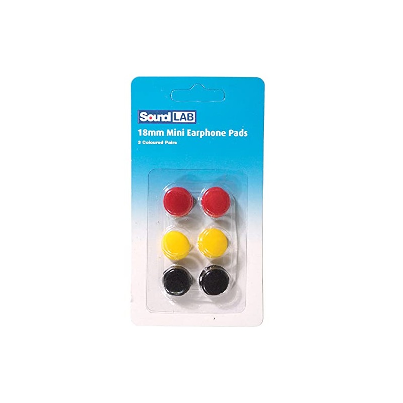 Three Coloured Pairs Of 18mm Replacement Earphone Pads