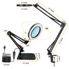 15X Magnifying Glass Lamp with Clamp and Stand, 72 LEDs