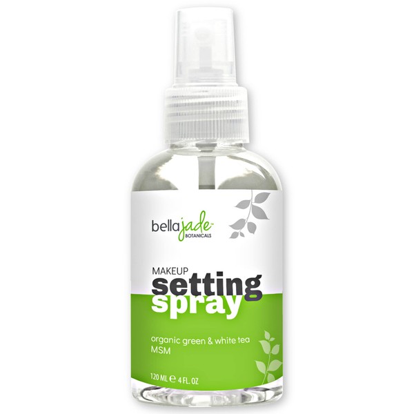 Face Setting Spray for Makeup Long Lasting Mist: Hydrating Dewey Finishing Spray for Makeup + Organic Green Tea & MSM for All Skin Types, Oily skin – Makeup Setting Spray for Face 4 oz. by Bella Jade (1-Pack)