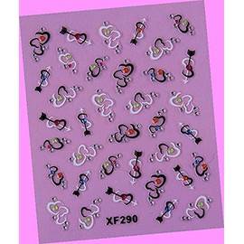 Heart Rose Love Stars Valentine's Day Rhinestone 3D Art Nail Sticker 290 for Nails Design Nail Art Stickers Decals Supplies Manicure Tips Sticker Colorful for Nail Decorations