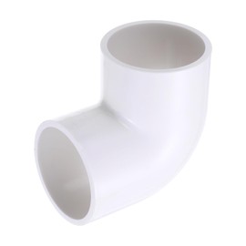 PATIKIL 3" OD Elbow 90 Degree Duct Connector, PVC Plastic Dryer Hose Connector Pipe Fitting Adapter Coupling for Vent Hose or Straight Pipe Systems DIY Home Factory Industrial, White