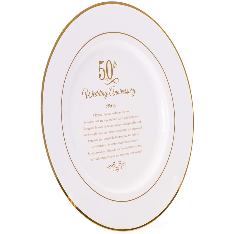 Dicksons Gold Tone 50th Wedding Anniversary 12.5 x 12.5 Porcelain