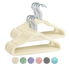 Homewit Pack of 10/20 Children's Velvet Hangers, Children's Clothes Hangers, Velvet, Non-Slip, 5 mm Thickness, Space-Saving, 360° Rotating Hook, Small Clothes Hangers for Baby Child, 30 L x 21 W cm