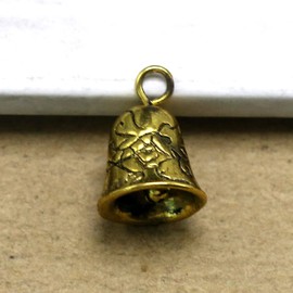 FSSTUD 25 Pcs Vintage Bell Charms Pendants Guardian Bells Small Craft Bells Jewelry Making Supplies Christmas Tree Ornaments Golden