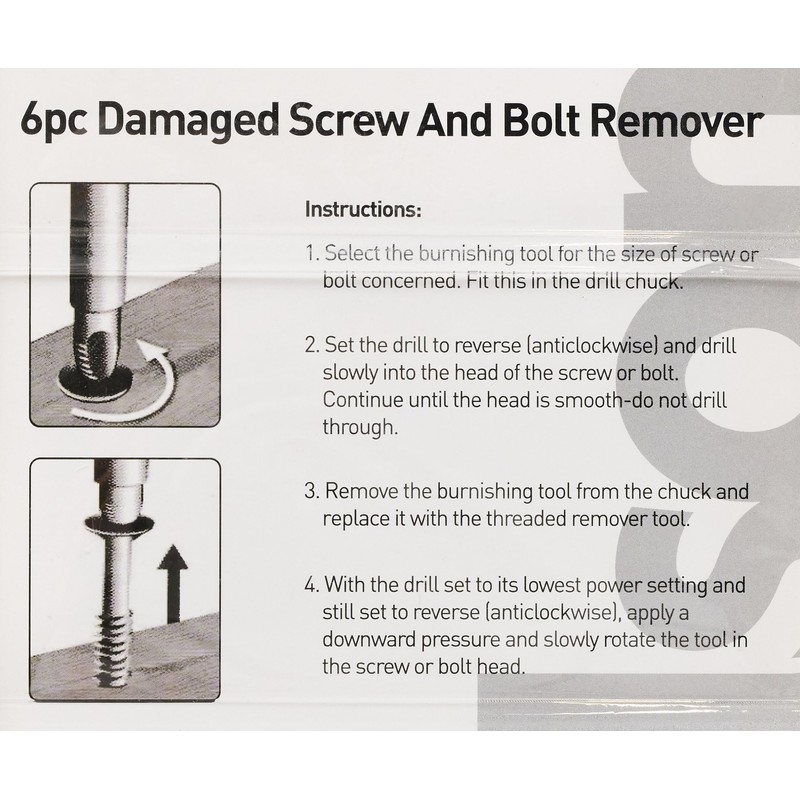 Rolson 289976 pc Damaged Screw & Bolt Remover